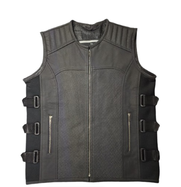 Matt Finish Leather Turbo Waistcoat