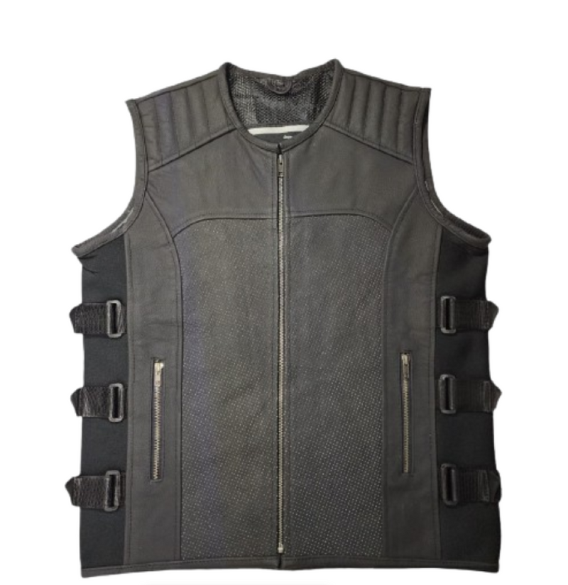 Matt Finish Leather Turbo Waistcoat