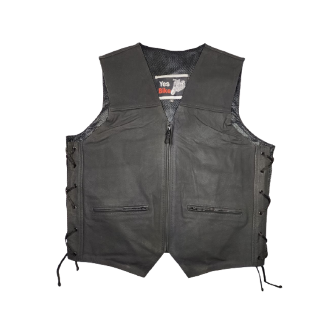 Matt Finish Biker Leather Waistcoat