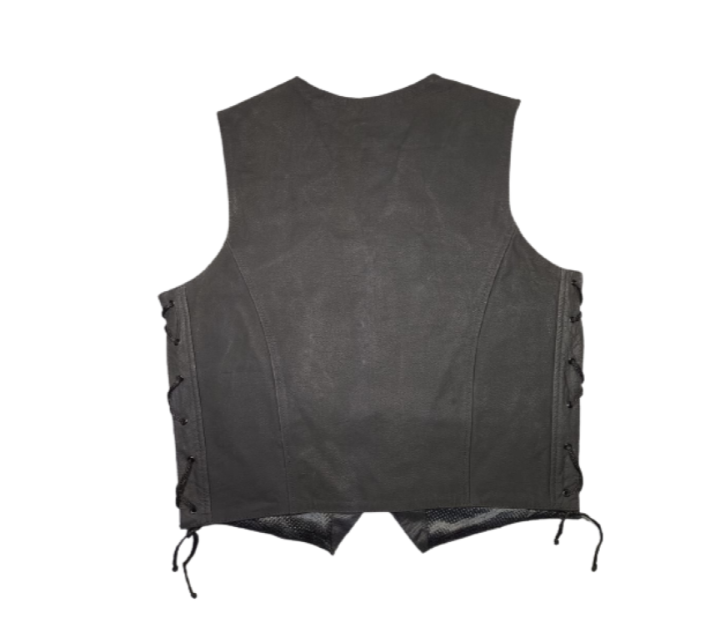 Matt Finish Biker Leather Waistcoat