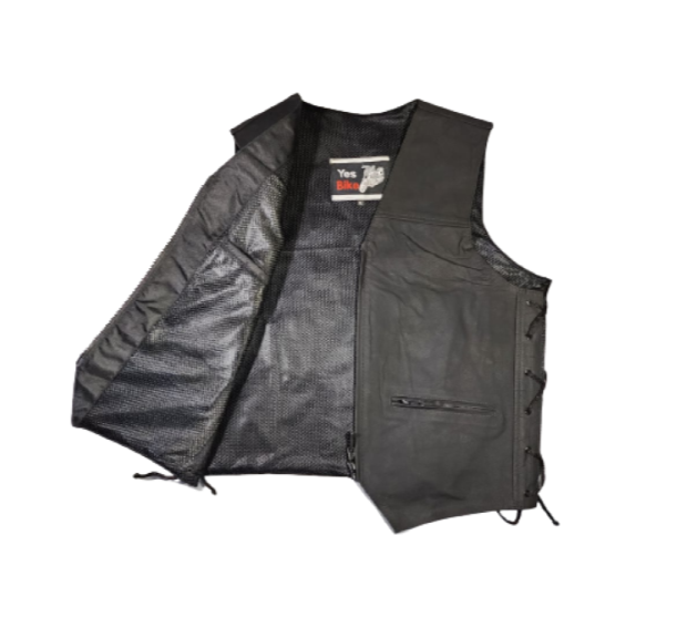 Matt Finish Biker Leather Waistcoat