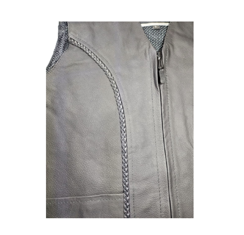 Matt Finish Biker Leather Waistcoat Ladies