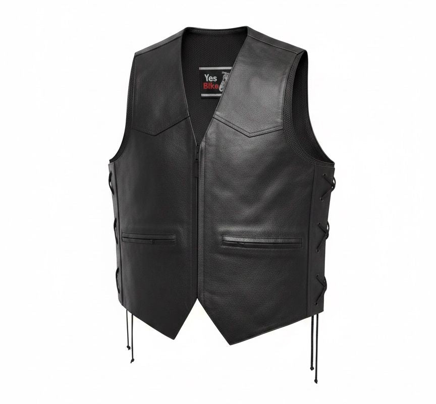Biker Leather Waistcoat